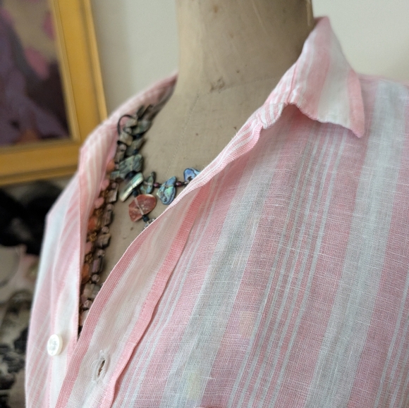 Frank & Eileen l Eileen Striped Linen Long Sleeve Top - Picture 2 of 10